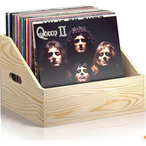 Caja de almacenamiento de álbumes, organizador de discos, decoración del hogar y exhibición de colección, almacenamiento de discos de vinilo de madera personalizado - Product Image 2
