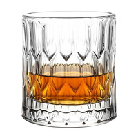 Verre à whisky en cristal taillé diamant de luxe sans plomb 260 ml, base lourde, style Old Fashioned, pour bourbon et cocktails