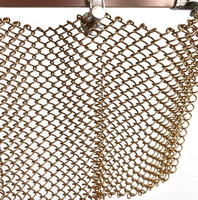 Rideau en maille métallique architecturale à boucles en spirale emboîtables de qualité supérieure, tissé, multi-tonalités, décoratif, pour écran de séparation à chaîne, découpable