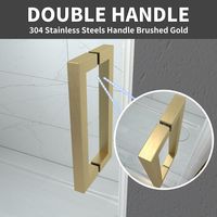 Porte de douche à charnière en verre trempé transparent avec charnière en acier inoxydable pour salle de bain domestique