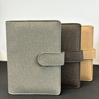Offre spéciale Bague en or personnalisée Organisateur d'argent de luxe Planificateur avec porte-cartes Poche zippée Carnet de notes Budget Classeur en cuir