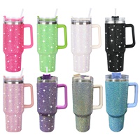 Beauchy Diamant Ébloui 40oz Strass Clouté Bling Tumbler Strass Bling Clouté Strass Clouté 40oz Bling Tumbler
