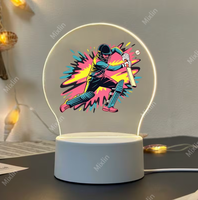 Lampe de nuit LED en acrylique sur le thème du football, alimentée par USB, lampe de table décorative pour chambre d'enfant