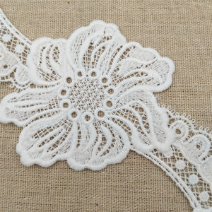 Encaje de estilo elegante, encaje bordado de alta calidad, técnica de guipur, decoración de encaje químico - Product Image 4