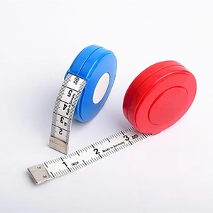 Nastro di misurazione della vita Bmi blu calcolatrice acciaio tessuto retrattile Autoscdual colore Opp borsa regalo promozione 7.5mm - Product Image 1