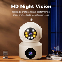 Caméra de sécurité IP WiFi PTZ à double objectif Full HD avec vision nocturne couleur, mini caméra sans fil 2025