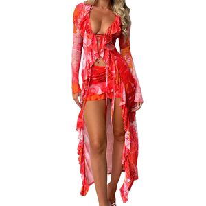 Brasiliano donna Sexy 3 pezzi coprente Costume da bagno Costume da bagno triangolo Set Bikini - Product Image 3