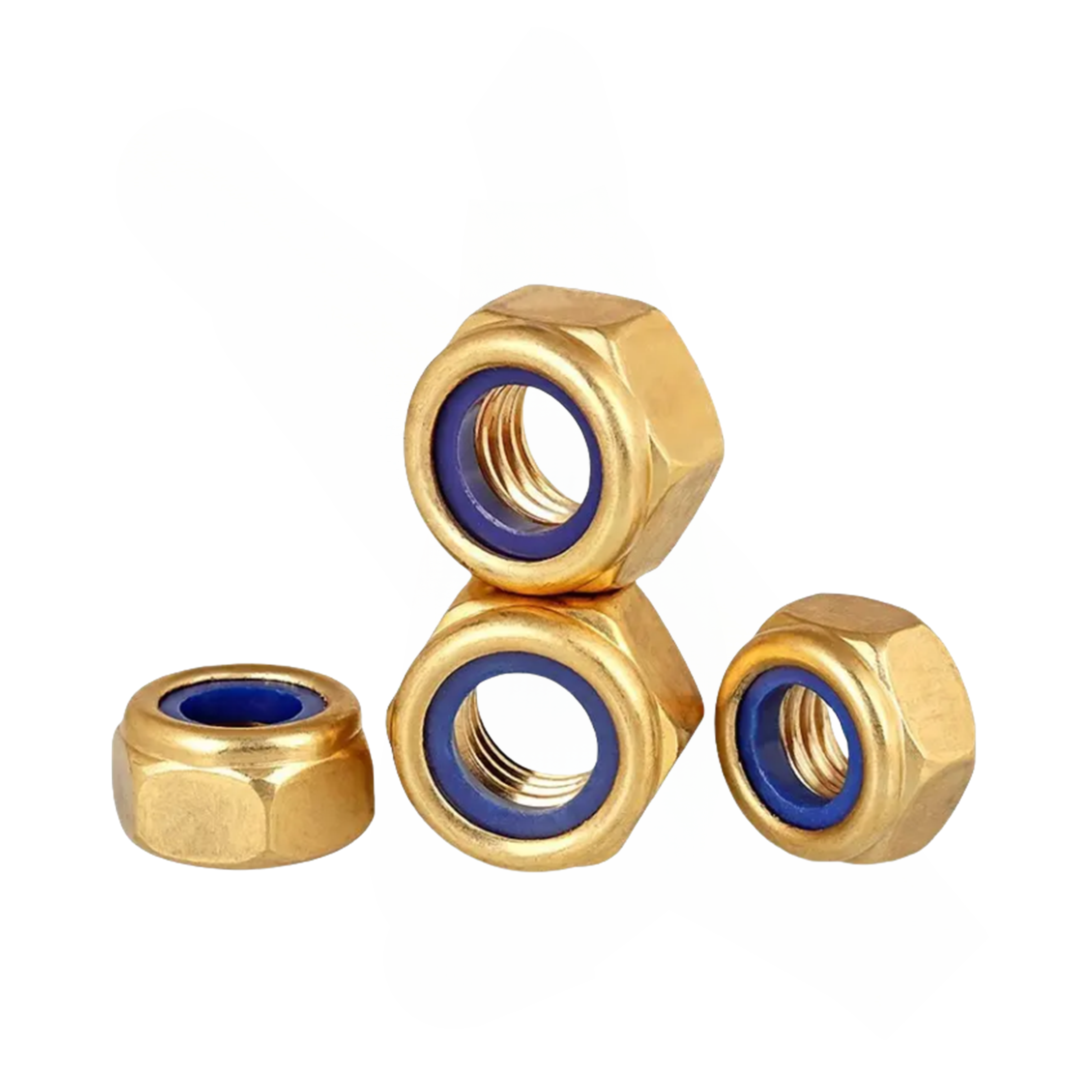 H62 Yellow Brass Nylon Insert Self Locking Nut DIN985 Plain Brass Hex Nylon Lock Nut