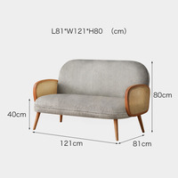 Accent nordique maison Restaurant hôtel Villa café salon meubles Boucle tissu canne rotin loisirs canapé en bois fauteuil