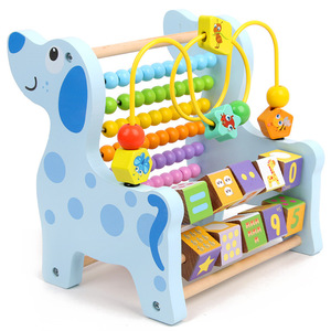 Juguete de Jirafa de Madera, 3 en 1: Laberinto de Cuentas, <span class=keywords><strong>Ábaco</strong></span> y Bloques Numéricos, Juguete Educativo Temprano para el Desarrollo de la Motricidad Fina para Niños Pequeños - Product Image 5