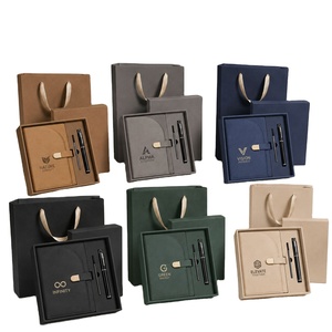 Ensemble cadeau de carnet en cuir PU A5 de luxe avec stylo métallique, ensemble de papeterie d'affaires, journal pour entreprise - Product Image 1