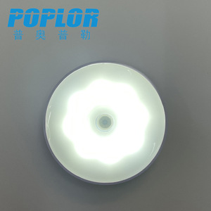 Poplor Led Night <b>Light</b> Round Warm White Sensor Control USB Solar Powered <b>Cabinet</b> Bedroom Corridor Lamp - Product Image 4