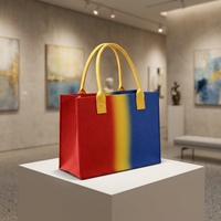 Sac fourre-tout en feutre personnalisé avec logo, écologique, réutilisable, grande capacité, couleur dégradée, sac de shopping et de cadeaux de qualité supérieure, durable