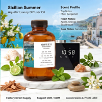 Huile parfumée d'été 500ml, huile aromatique d'été sicilienne pour diffuseurs, huile de recharge longue durée, essentielle pour les vacances