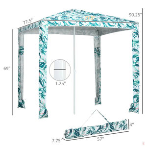 Venta al por mayor logotipo personalizado portátil 6,5 pies al aire libre Canbana dosel paraguas poste de acero plegable Playa Sol Shleter tienda con bolsa de arena - Product Image 3