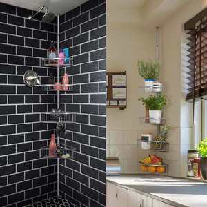 Adjustable 4-Tier Rust-Proof Iron Modern <b>Corner</b> Shower Caddy Shelf for Kitchen Living Room Outdoor Use - Product Image 6