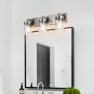 <span class=keywords><strong>Luminaire</strong></span> <span class=keywords><strong>de</strong></span> vanité <span class=keywords><strong>de</strong></span> <span class=keywords><strong>salle</strong></span> <span class=keywords><strong>de</strong></span> <span class=keywords><strong>bain</strong></span> moderne à 3 lumières <span class=keywords><strong>de</strong></span> 22 "<span class=keywords><strong>avec</strong></span> abat-jour en verre transparent <span class=keywords><strong>Luminaire</strong></span> <span class=keywords><strong>de</strong></span> vanité en nickel brossé pour <span class=keywords><strong>miroir</strong></span> - Product Image 6