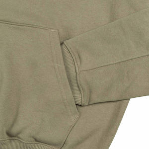 Sudadera con Capucha Personalizada para Hombre, Color Verde Oliva Sólido, Informal, con Bolsillo, Holgada, 100% Algodón, Transpirable, Antiarrugas, de Fabricante - Product Image 4