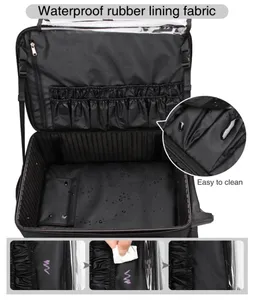 Custom Barber Backpack Travel Makeup Trolley Backpack Professional Rolling Beauty Train Case Travel Cosmetic Bag Organizer