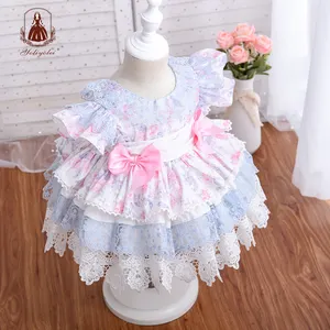 2020 Summer New Girls 2-6 Years Toddler Party Wear Infant Princess Spanish Birthday Dresses With Lace