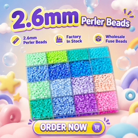 Venta al por Mayor de Cuentas Fusibles Mini de 2.6mm, Kit Educativo de Cuentas Fusibles para Manualidades, Juego de Cuentas Perler