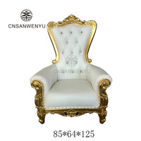 Chaise Trône de Luxe Hôtelier En Gros, Or et Blanc, pour Événement et Mariage