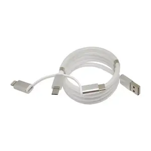 Self Winding Super Calla 3 In 1 Magnetische Oplaadkabel Type C Micro 8Pin Usb Kabel 2.4A Snelle Oplaadkabel met Magneten