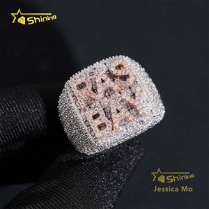 Por encargo personalizado Iced Out Rapper Jewelry 925 Sterling Silver Two Tone Color FL Moissanite Diamond Hip Hop Champion Ring - Product Image 3