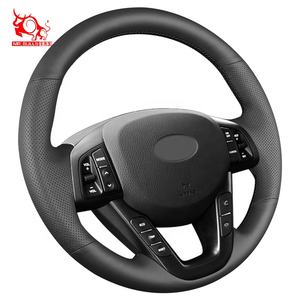 Cubierta de coche personalizada cubierta del <span class=keywords><strong>volante</strong></span> de cuero artificial deportivo de color personalizado de cuero cosido a mano para Kia Optima Hybrid 2011 - Product Image 6