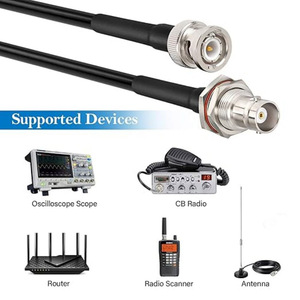 <span class=keywords><strong>Cable</strong></span> <span class=keywords><strong>Coaxial</strong></span> <span class=keywords><strong>RG58</strong></span> de Cobre de Baja Pérdida, 50 Ohmios, Conector BNC Macho a Hembra para CCTV, Video, Radio, Escáner, 10 pies (3m), Conductor Sólido - Product Image 3