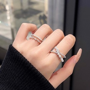 RFJEWEL 2026 Nouvelle bague en laiton plaqué argent avec perle/zircon cubique, bijoux <span class=keywords><strong>de</strong></span> mode <span class=keywords><strong>de</strong></span> haute qualité pour femmes - Product Image 1