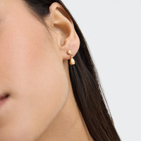 Vente en gros de bijoux de haute qualité en acier inoxydable imperméable plaqué or 18 carats, boucles d'oreilles élégantes et audacieuses en forme de goutte d'eau pour femmes