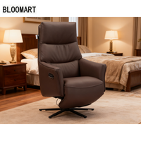 Fauteuil inclinable électrique en cuir à gravité zéro avec 3 moteurs Appui-tête manuel Canapé-salon confortable pour la relaxation au bureau