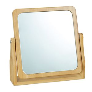 <span class=keywords><strong>Miroir</strong></span> mural vintage antique double face en bambou avec éclairage, petite taille, pour décoration murale, mariages, logo personnalisable, hôtels - Product Image 1