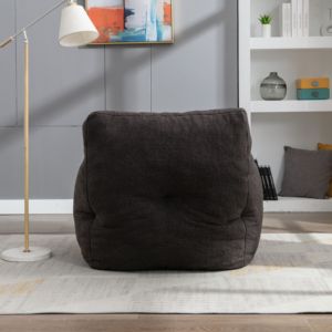 DB 010 confortable gris foncé Teddy tissu tufté mousse pouf canapé chaise doux pouf canapés - Product Image 3