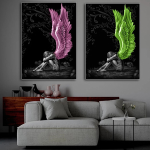 Angelo diamante pittura angelo ragazza pittura murale trapano completo ricamo rotondo e quadrato Kit pittura diamante - Product Image 1