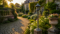 Mangeoire à oiseaux antique en plastique avec jardinière décorative, sur poteau haut, résistante à la rouille, pour la décoration extérieure de jardin et de cour