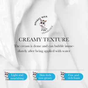 Nettoyant visage éclaircissant au <span class=keywords><strong>lait</strong></span> <span class=keywords><strong>d</strong></span>'ânesse aux acides aminés OEM/ODM, contrôle du sébum, nettoyage en profondeur des pores, sensation rafraîchissante, protège la peau - Product Image 4