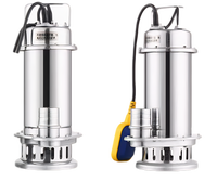 Pompe submersible portable QDX/WQD en acier inoxydable résistante aux acides et aux alcalis, avec démarrage/arrêt automatique pour eaux usées