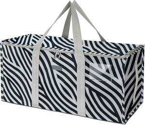 Extra Large Storage Tote with Zippers & Carrying Handles, Heavy-Duty Oxford Fabric Moving Bags for Laundry, Space Saving Storage