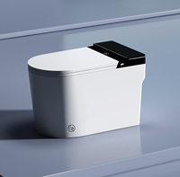 Siège de toilette intelligent de luxe allongé avec bidet intégré, fonction lavage féminin, télécommande, capteur de pied automatique pour chasse d'eau, idéal pour villas