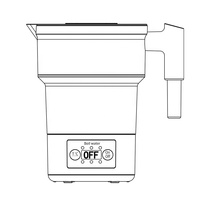 Bouilloire électrique automatique Ranbem Travel Mini, pliable, sans fil, à commande numérique, capacité 1L, ébullition rapide, multi-températures
