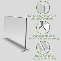 Porte-affiche en acrylique transparent de luxe Présentoir de carte de menu en forme de T 8.5 ''* 11'' A4 A5 Vertical Store Support de menu de table personnalisé