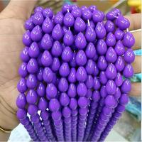 Perles de verre pas chères, perles en forme de larme, perles chinoises rouges, violettes, roses, 9x13mm, perles de verre colorées pour la fabrication de bijoux