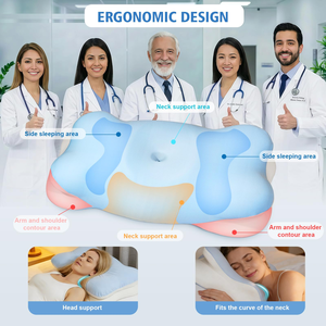 Oreiller cervical orthopédique en mousse à mémoire de forme pour dormeurs latéraux, le plus vendu, pour le confort du cou et du coude - Product Image 4
