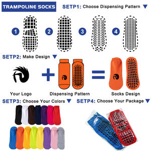 Chaussettes pour trampoline avec logo personnalisé OEM Chaussettes de saut antidérapantes pour aire de jeux intérieure Chaussettes pour trampoline - Product Image 4