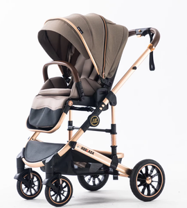 Poussette bébé portable 3-en-1 réversible avec revêtement en <span class=keywords><strong>lin</strong></span>, design pliable, protège-pieds, compatible voiture, pour 0-3 ans - Product Image 3