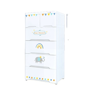 5 layer Cartoon Design Storage Drawer Foldable Plastic Cabinet Baby Cupboard for Clothes