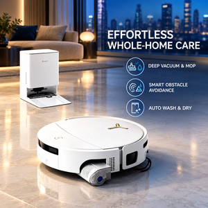 Pour aspirateur robot intelligent T90S Pro avec filtre HEPA, nettoyage automatique, balayage et lavage sans effort, navigation LDS SLAM - Product Image 1