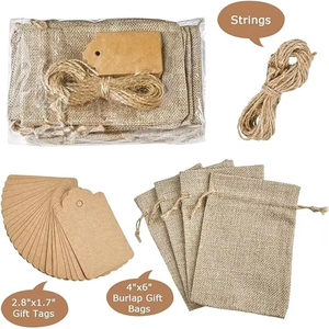 Reusable <b>Small</b> Linen Pouch Burlap Jute <b>Bag</b> Eco-friendly Jute Drawstring <b>Gift</b> <b>Bag</b> With Custom Printed Logo - Product Image 2